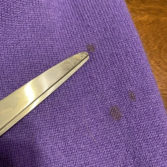 Talbots 100% Pure Cashmere Knit Sweater Size Small Purple Preppy Academia - Picture 6 of 10